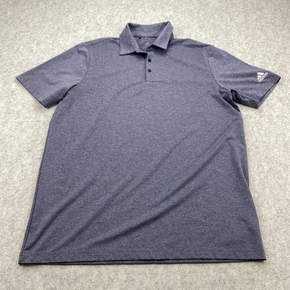 Adidas Polo Shirt Mens Large Gray Heather Golf Performance Stretch Lightweight